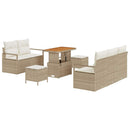 Havesofa Sæt med pude med opbevaring 8 pcs Beige og creme