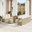 Havesofa Sæt med pude med opbevaring 10 pcs Beige og creme