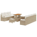 Havesofa Sæt med pude med opbevaring 10 pcs Beige og creme