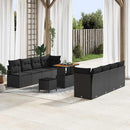 Havesofa Sæt med pude med opbevaring Sort 90 x 55 x 71 cm