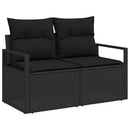 Havesofa Sæt med pude med opbevaring Sort 90 x 55 x 71 cm