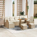 Havesofa Sæt med pude med opbevaring 10 pcs Beige og creme