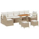 Havesofa Sæt med pude med opbevaring 10 pcs Beige og creme