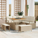Havesofa Sæt med pude med opbevaring 8 pcs Beige og creme