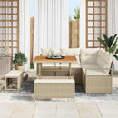 Havesofa Sæt med pude med opbevaring 8 pcs Beige og creme