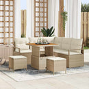 Havesofa Sæt med pude med opbevaring 8 pcs Beige og creme