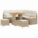 Havesofa Sæt med pude med opbevaring 8 pcs Beige og creme
