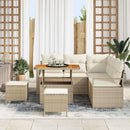 Havesofa Sæt med pude med opbevaring 8 pcs Beige og creme