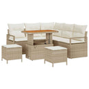 Havesofa Sæt med pude med opbevaring 8 pcs Beige og creme