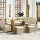 Havesofa Sæt med pude med opbevaring 9 pcs Beige og creme