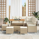 Havesofa Sæt med pude med opbevaring 9 pcs Beige og creme