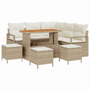 Havesofa Sæt med pude med opbevaring 9 pcs Beige og creme