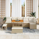 Havesofa Sæt med pude med opbevaring 9 pcs Beige og creme