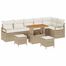 Havesofa Sæt med pude med opbevaring 9 pcs Beige og creme