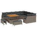 Havesofa Sæt 12 pcs Grå Polyrattan, stål og massivt akacietræ