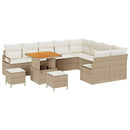 Havesofa Sæt med pude med opbevaring 12 pcs Beige og creme