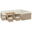 Havesofa Sæt med pude med opbevaring 13 pcs Beige og creme