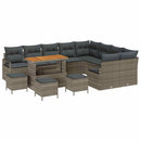 Havesofa Sæt 13 pcs Grå Polyrattan, stål og massivt akacietræ