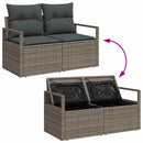 Havesofa Sæt 13 pcs Grå Polyrattan, stål og massivt akacietræ