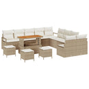 Havesofa Sæt med pude med opbevaring 14 pcs Beige og creme