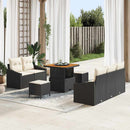 Havesofa Sæt med pude med opbevaring 8 pcs Sort og Cream
