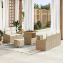 Havesofa Sæt med pude med opbevaring 8 pcs Beige og creme
