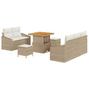 Havesofa Sæt med pude med opbevaring 8 pcs Beige og creme