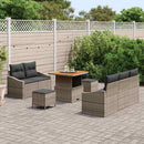 Havesofa Sæt 8 pcs Grå Polyrattan, stål og massivt akacietræ