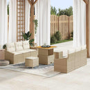 Havesofa Sæt med pude med opbevaring 9 pcs Beige og creme