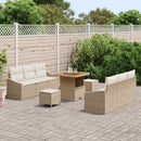 Havesofa Sæt med pude med opbevaring 9 pcs Beige og creme