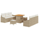 Havesofa Sæt med pude med opbevaring 9 pcs Beige og creme