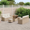 Havesofa Sæt med pude med opbevaring 9 pcs Beige og creme
