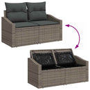 Havesofa Sæt 9 pcs Grå Polyrattan, stål og massivt akacietræ
