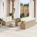 Havesofa Sæt med pude med opbevaring 10 pcs Beige og creme