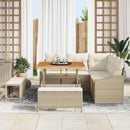 Havesofa Sæt med pude med opbevaring 8 pcs Beige Poly rattan