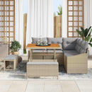Havesofa Sæt med pude med opbevaring 8 pcs Beige Poly rattan
