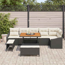 Havesofa Sæt med pude med opbevaring 9 pcs Sort Poly rattan