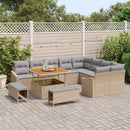 Havesofa Sæt med pude med opbevaring 12 pcs Beige Poly rattan