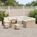 Havesofa Sæt med pude med opbevaring 12 pcs Beige Poly rattan