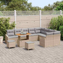Havesofa Sæt med pude med opbevaring 12 pcs Beige Poly rattan