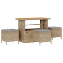 Havesofa Sæt med pude med opbevaring 13 pcs Beige Poly rattan