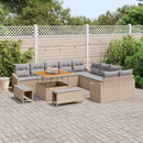 Havesofa Sæt med pude med opbevaring 13 pcs Beige Poly rattan