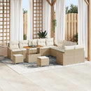 Havesofa Sæt med pude med opbevaring 13 pcs Beige Poly rattan