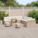 Havesofa Sæt med pude med opbevaring 13 pcs Beige Poly rattan