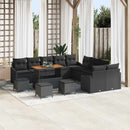 Havesofa Sæt med pude med opbevaring 13 pcs Sort Poly rattan