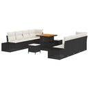 Havesofa Sæt med pude Sort 80 x 80 x 71 cm Poly rattan
