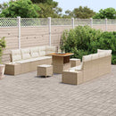 Havesofa Sæt med pude med opbevaring 11 pcs Beige Poly rattan