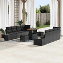 Havesofa Sæt med pude Sort 90 x 55 x 71 cm Poly rattan