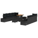 Havesofa Sæt med pude Sort 90 x 55 x 71 cm Poly rattan