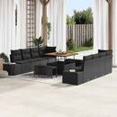Havesofa Sæt med pude Sort 100 x 100 x 71 cm Poly rattan